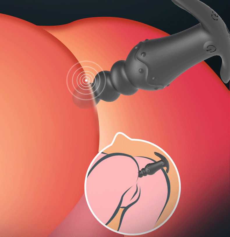 Silicone Vibrating Beaded Butt Plug - image 2