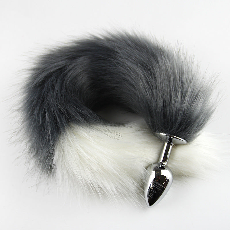 Colorful Fox Wolf Tail Plug - Gray - image 3