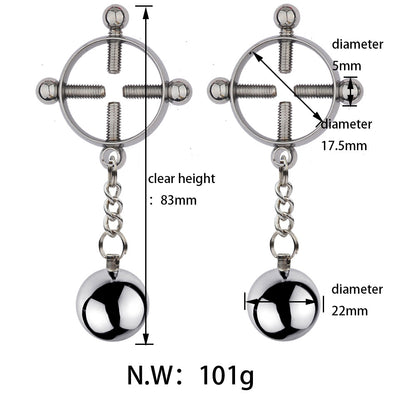 BDSM Cross Screw Nipple Clamps Nipple Clips - image 1