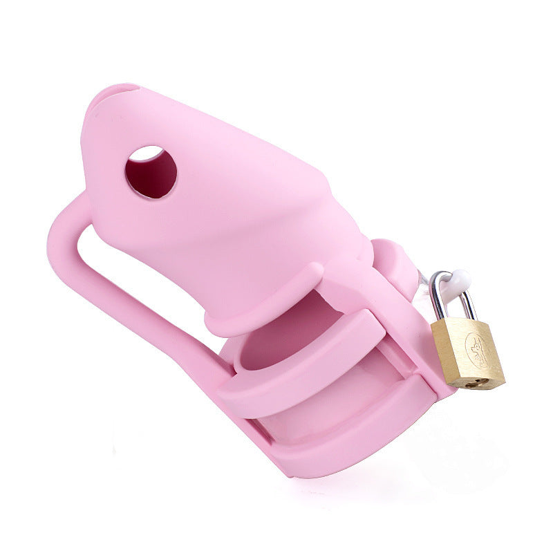 Silicone Cock Cave Extended Wear Chastity Cage Set - Pink - image 0