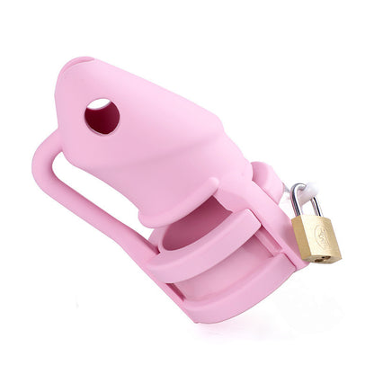 Silicone Cock Cave Extended Wear Chastity Cage Set - Pink - image 0