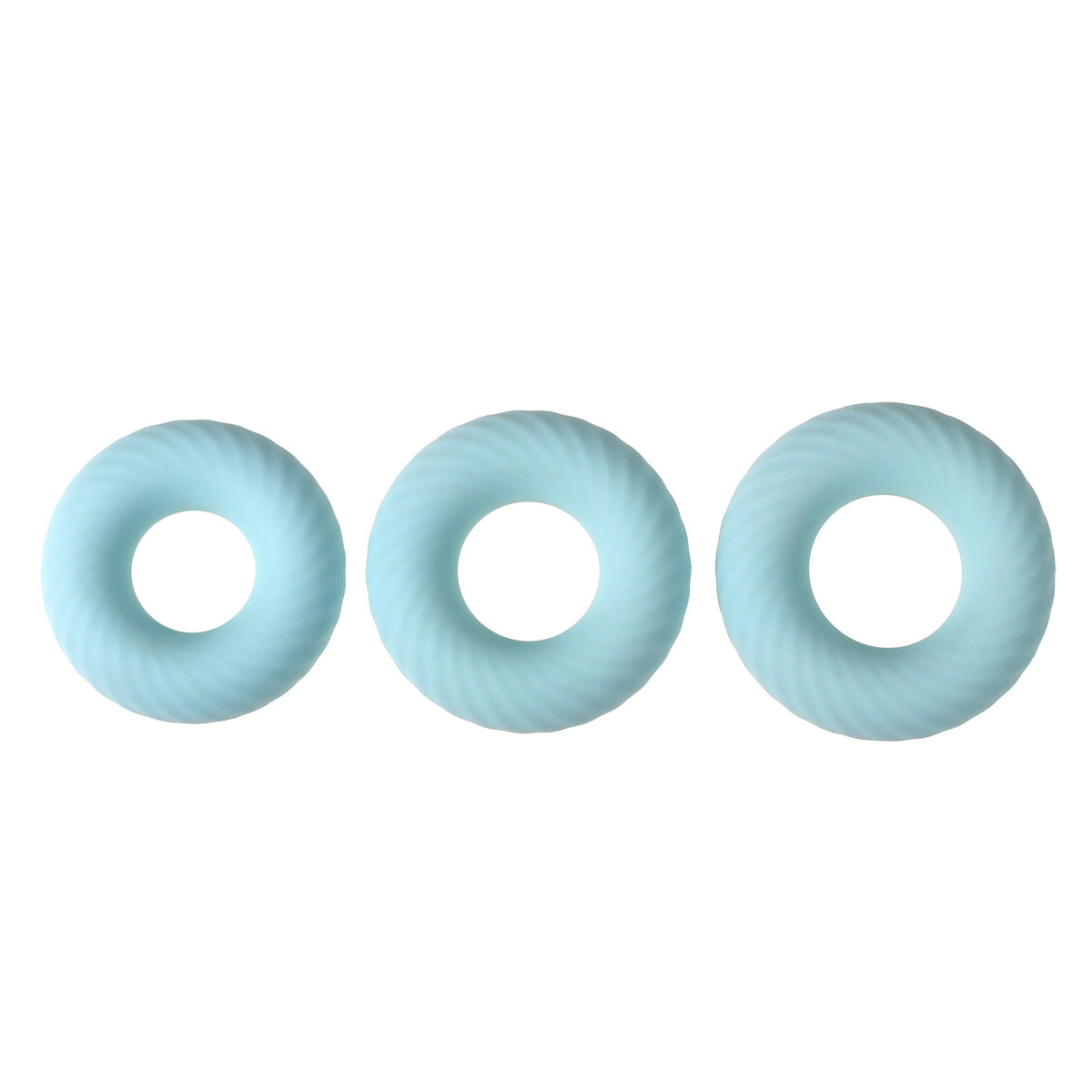 Thickened Cock Rings - light blue SML set - image 8