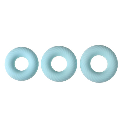 Thickened Cock Rings - light blue SML set - image 8