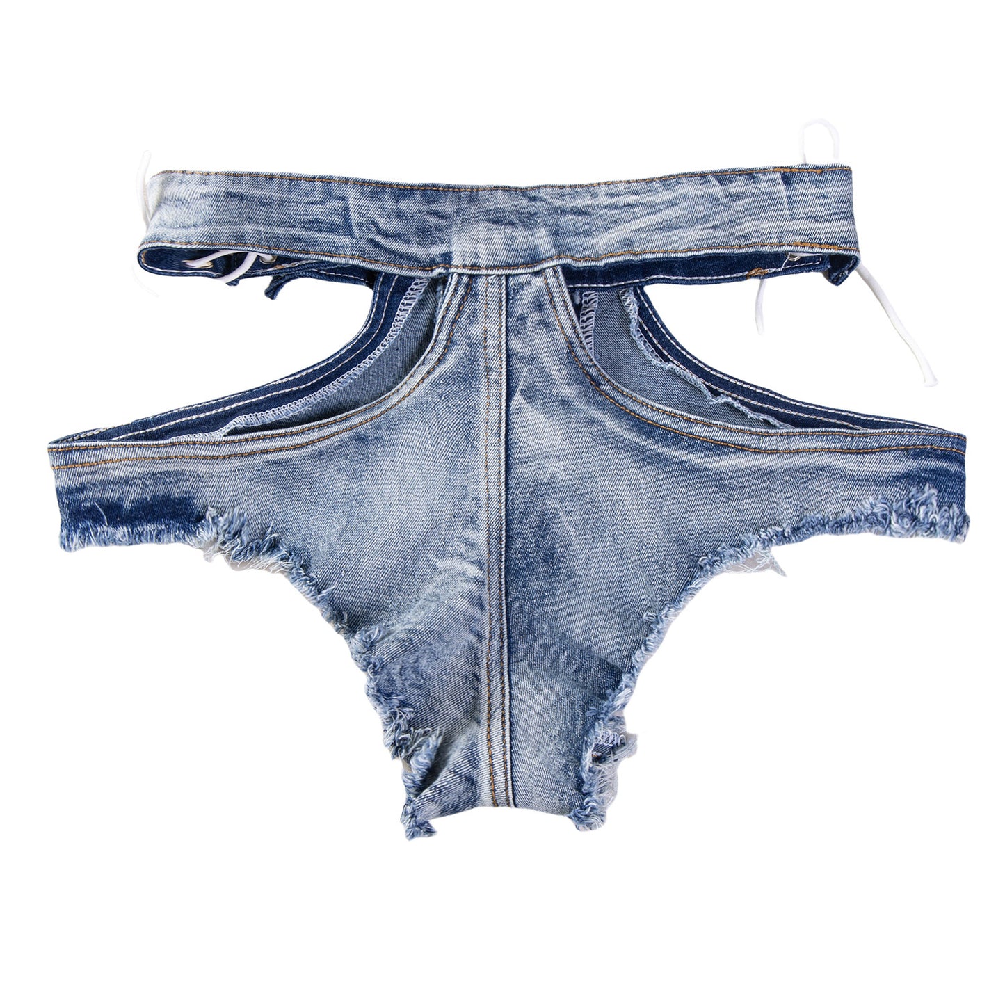 Low-Rise Distressed Denim Booty Shorts – Stretchy Micro Cut for Festival & Street Style - image 3