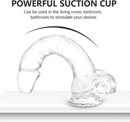 Small Realistic Clear 6 inch Cute Dildo with Suction Cup Dildo - image 3