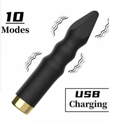Anal Beads Vibrator – 10-Speed Silicone Massager for Prostate/G-Spot - A - Black - image 11