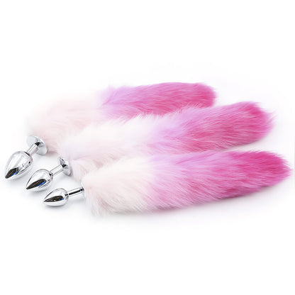 Pink Fox Tail Butt Plug • 16 Inch Tail - image 2