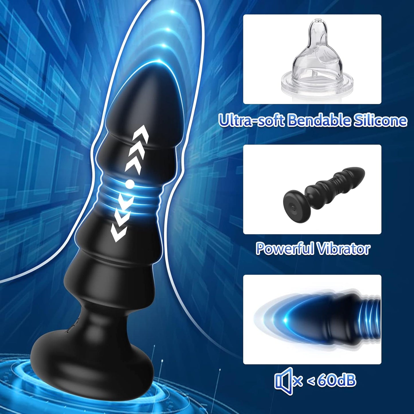 Thrusting Anal Plug G Spot Vibrator Prostate Massager - image 3