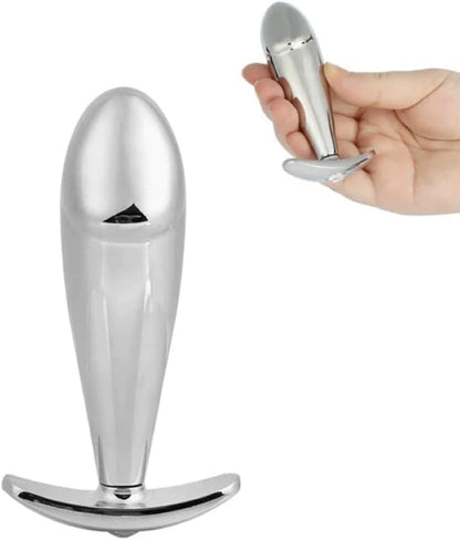 Stainless Steel Realistic Cock Head Anal Butt Plug Anal Trainer - Silver - image 2