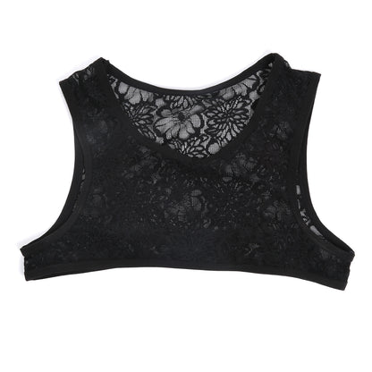 Men Tank Top Vest Lace Sleeveless Shirt Bra - Black - XXL - image 6