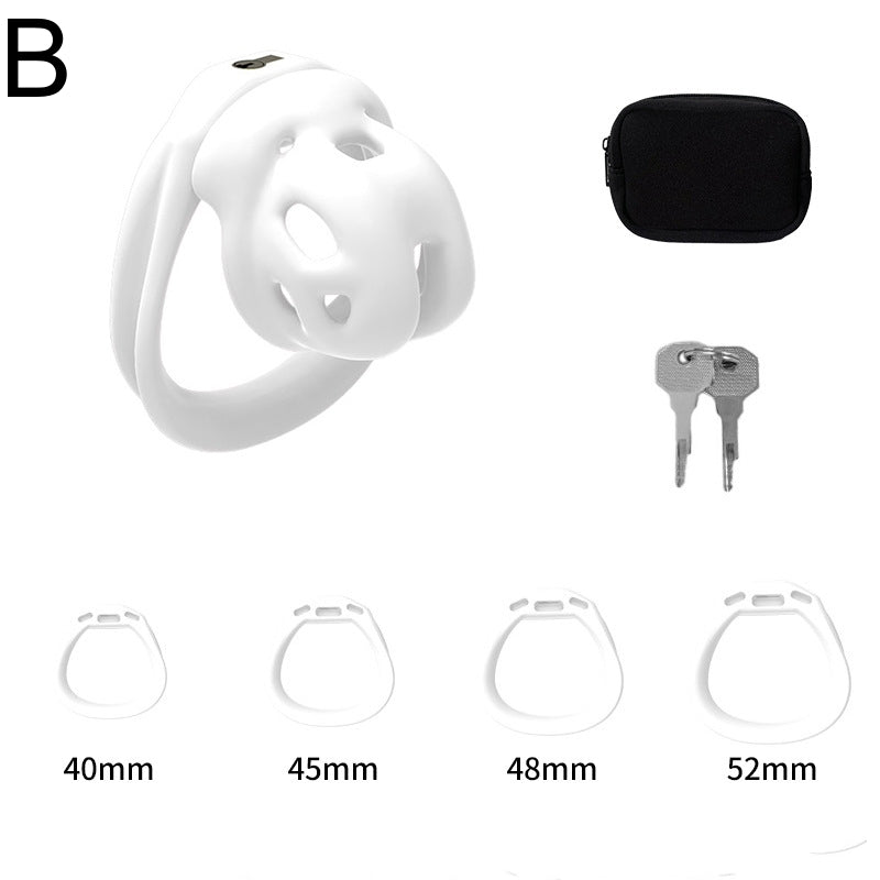 Adjustable ABS Chastity Cage – Lightweight & Discreet Lock for Long-Term Wear - B - White - image 9