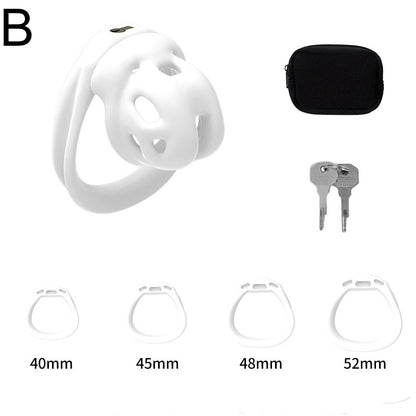 Adjustable ABS Chastity Cage – Lightweight & Discreet Lock for Long-Term Wear - B - White - image 9