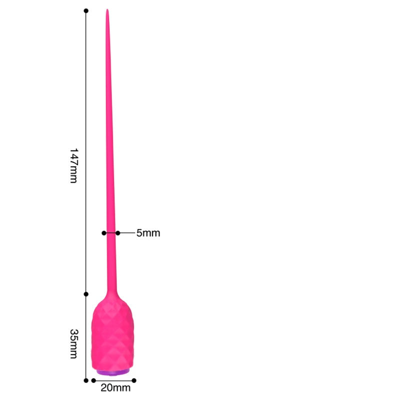 Vibrating Penis Plug Urethral Dilator Stimulate Ejaculation Delay Sounding - Pink - L - image 8