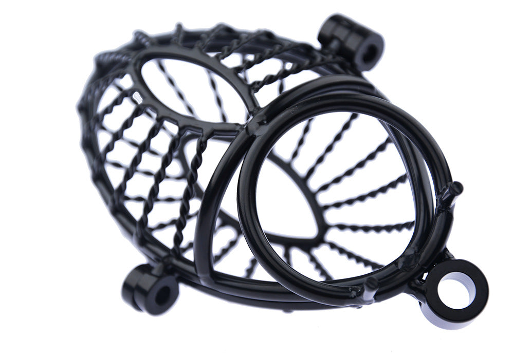 Dark Beaded Metal Chastity Cage Device - image 3