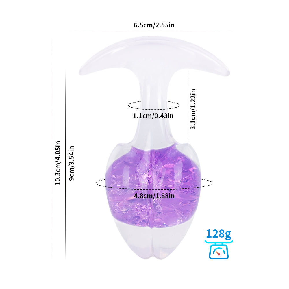 Crystal Vault Glass-Embedded Silicone Plug - Purple - L - image 8