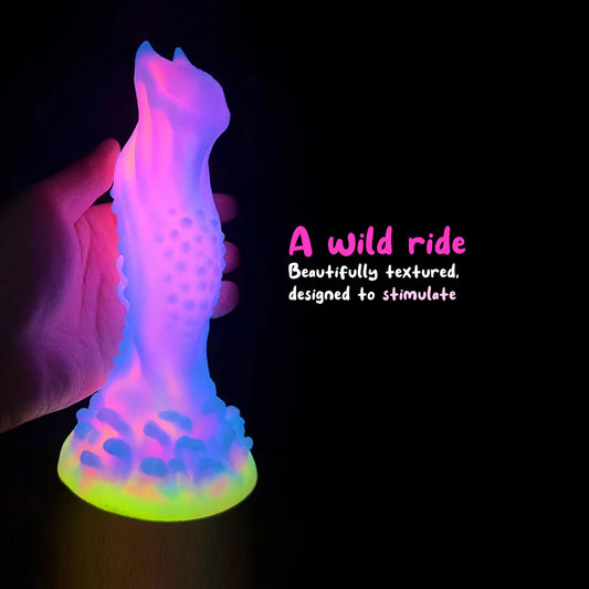 7.8'' Fantasy Dragon Dildo With Multi-texture Design & Glow-in-the-dark Effect - image 5