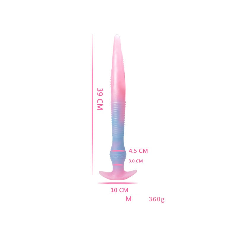 Glow-in-the-Dark Silicone Monster Dildo - Butt Plug: M - image 4