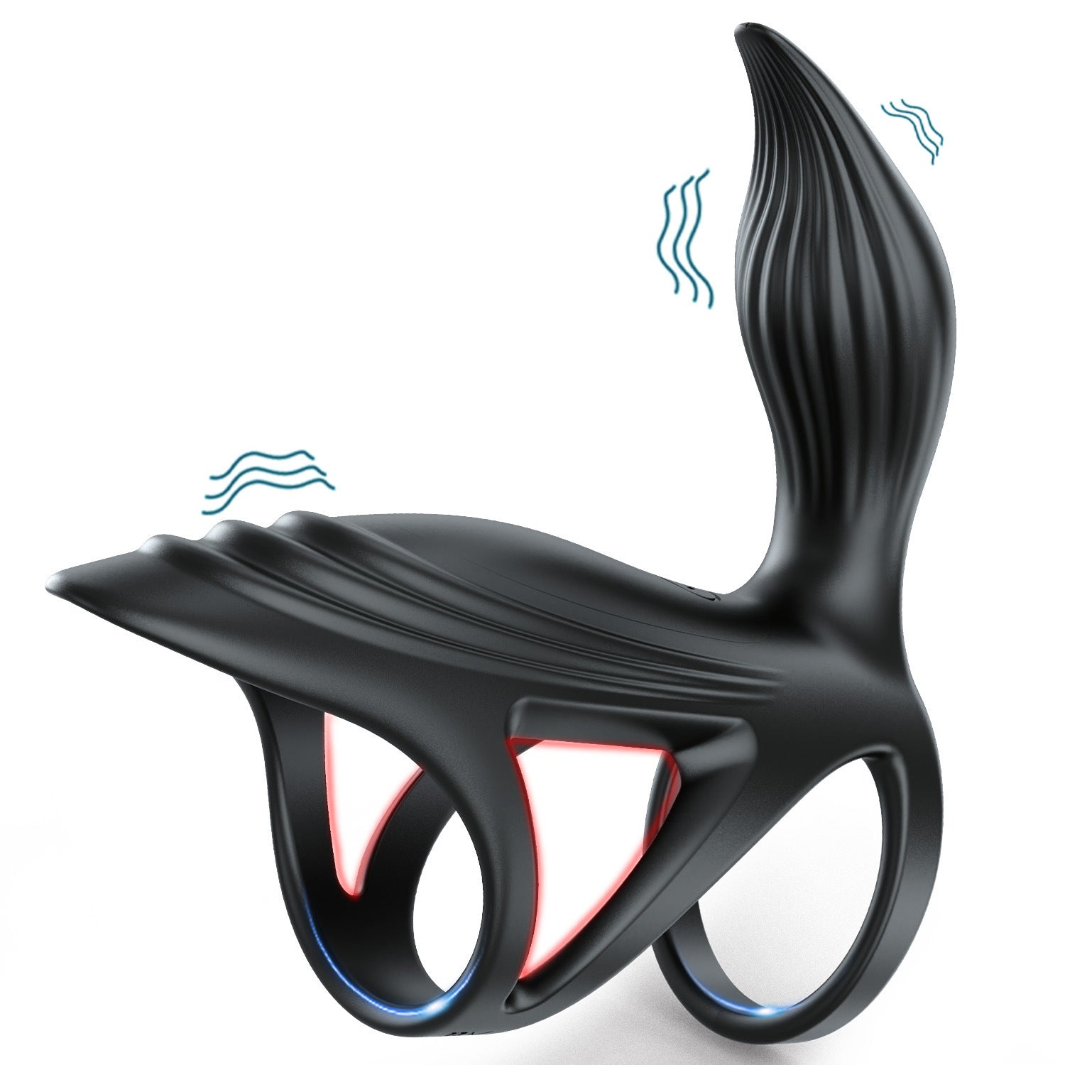 Dual-Stimulation Vibrating Penis Ring for Couples – APP-Controlled & Body-Safe - Black - image 0