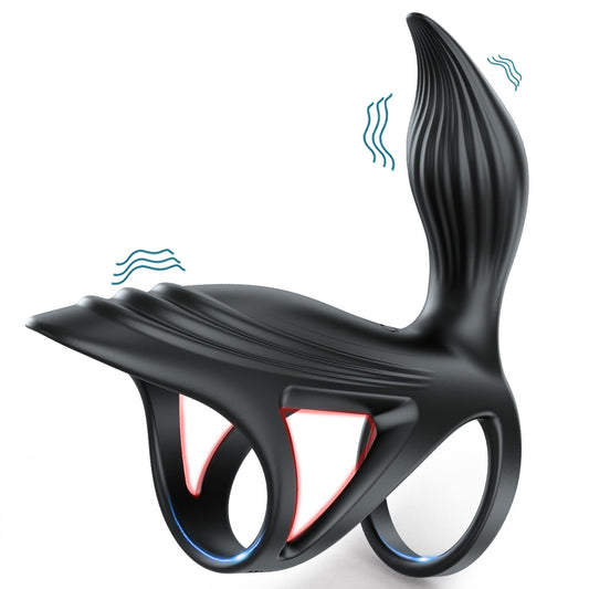 Dual-Stimulation Vibrating Penis Ring for Couples – APP-Controlled & Body-Safe - Black - image 0
