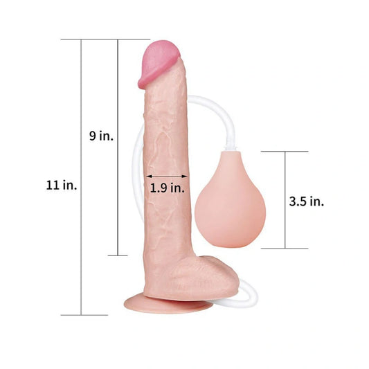 Ealistic Suction Cup Dildo With Squeezable Bulb - image 0