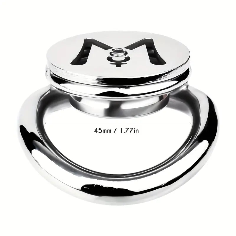 M-shaped Flat Stainless Steel Negative Inverted Chastity Penis Lock Cage - 45mm - image 2