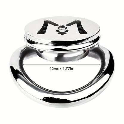M-shaped Flat Stainless Steel Negative Inverted Chastity Penis Lock Cage - 45mm - image 2
