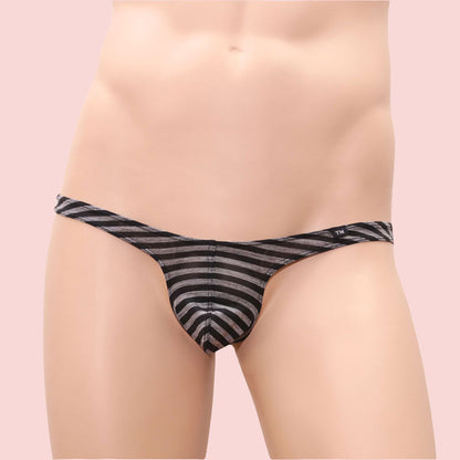 Men's Thong Sexy Underwear - Black Stripe - XXL - image 4