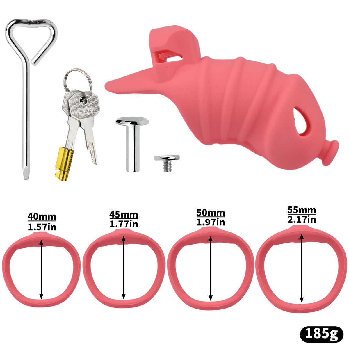 Soft Silicone Chastity Cage - L - Rose - image 16