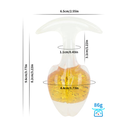Crystal Vault Glass-Embedded Silicone Plug - Yellow - M - image 14
