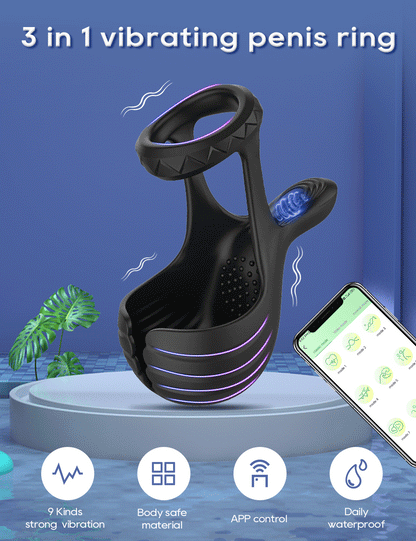 Vibrating Cock Ring - APP Control - image 9