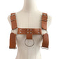 English Bull Dog Leather Chest Harness Sexy Men Lingerie - Brown - image 8