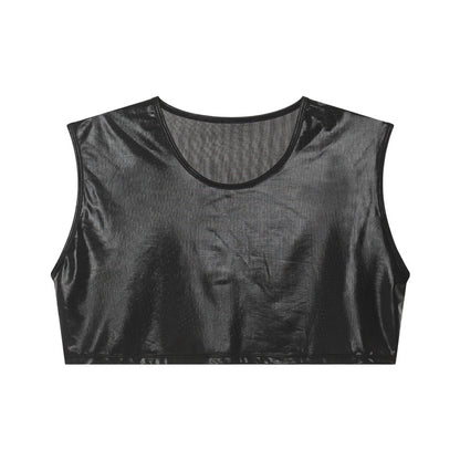 Faux Leather Cropped Tee - image 5