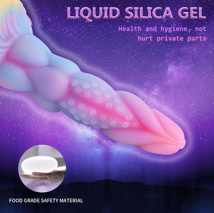 8.14'' Fantasy Monster Dildo with Multi-Texture Design & Glow-in-the-Dark Effect - image 3