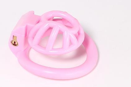 Innie/Micro/Stub Chastity Cage for Sissy Play with 3 Size Rings - A - Pink - Stub - image 6