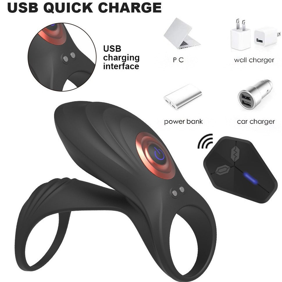 Locked Pulse Dual-Stimulation Cock Ring with Clitoral & G-Spot Vibrators - image 3