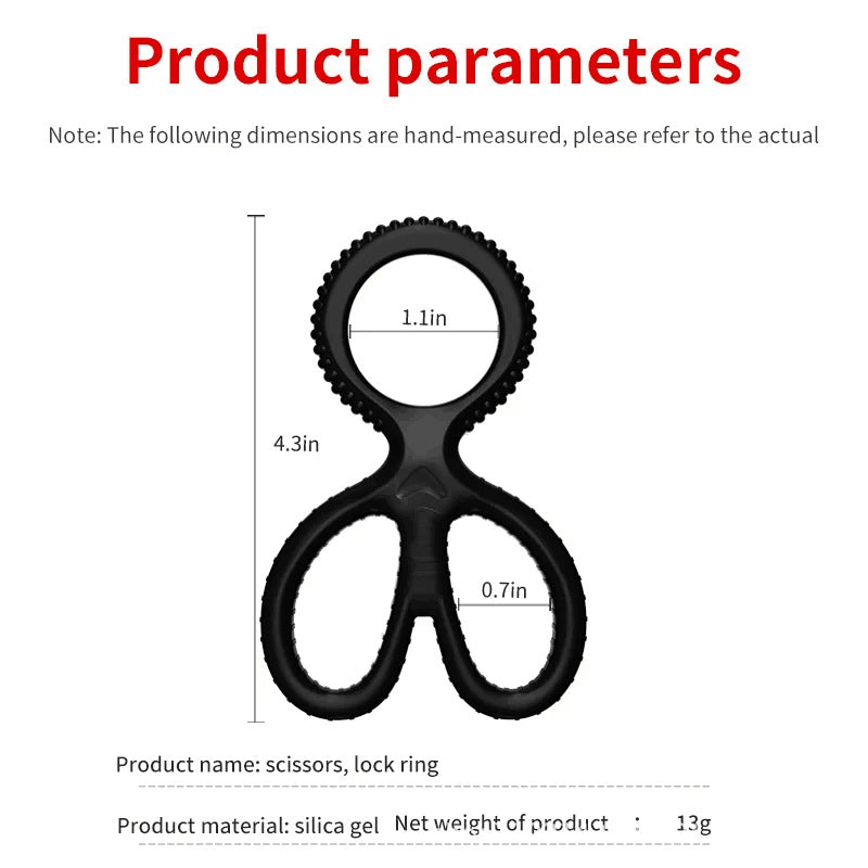 1 Pcs Men Sex Toy Cock Ring Silicone Scissor Triple Ring Ring Waterproof High Elasticity - image 2