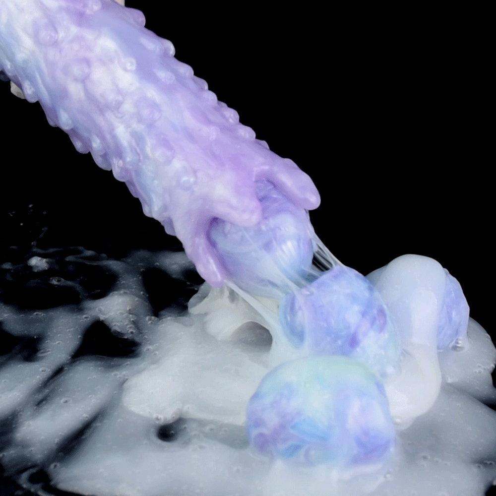 8 Inch Blue Alien Egg-Laying Dildo Silicone Ovipositor Sex Toy - image 1