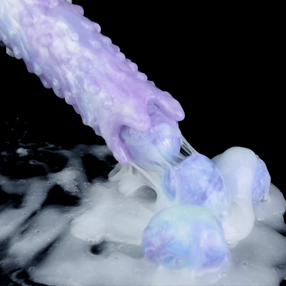 8 Inch Blue Alien Egg-Laying Dildo Silicone Ovipositor Sex Toy - image 1