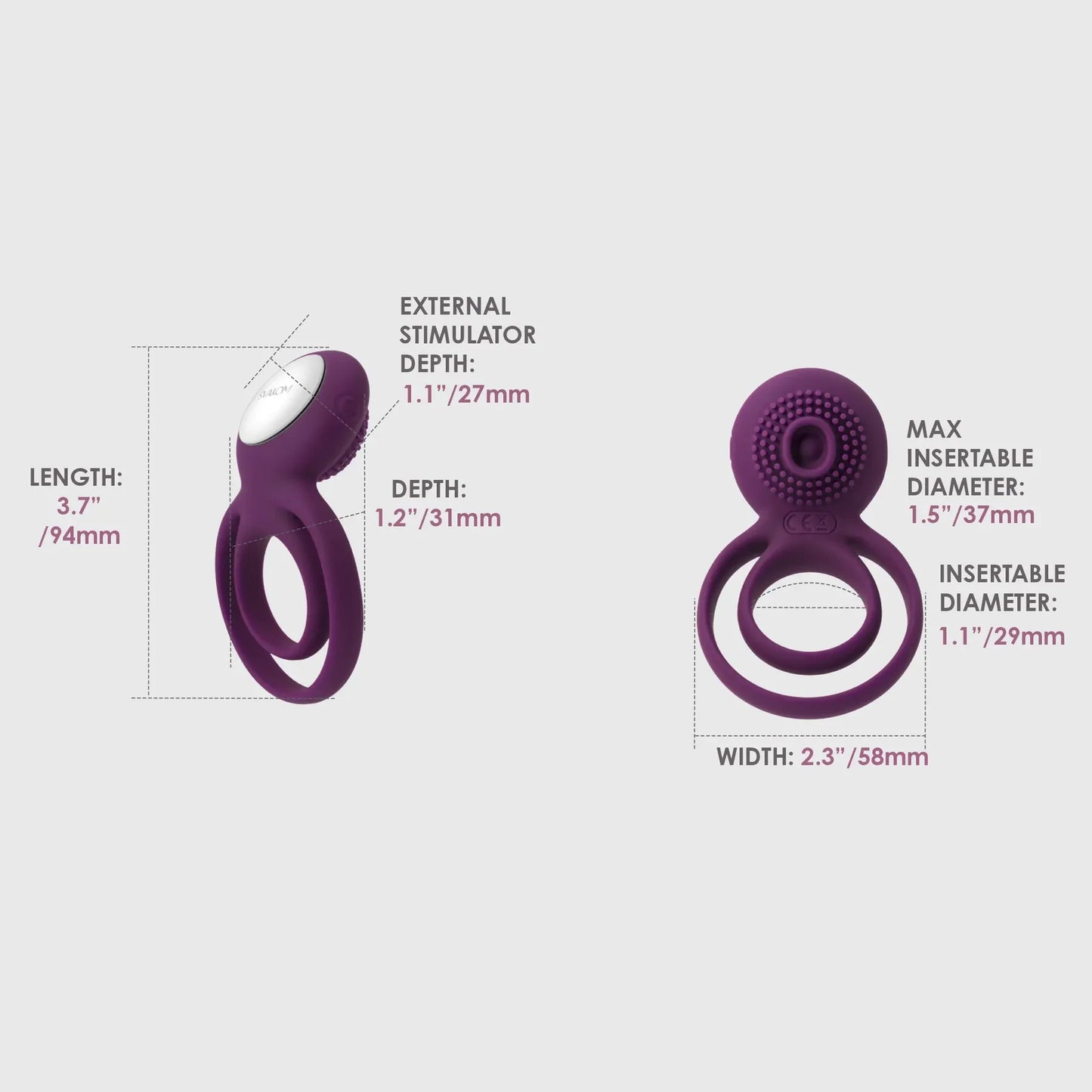 TAMMY Silicone Vibrating Double Cock Ring - image 4