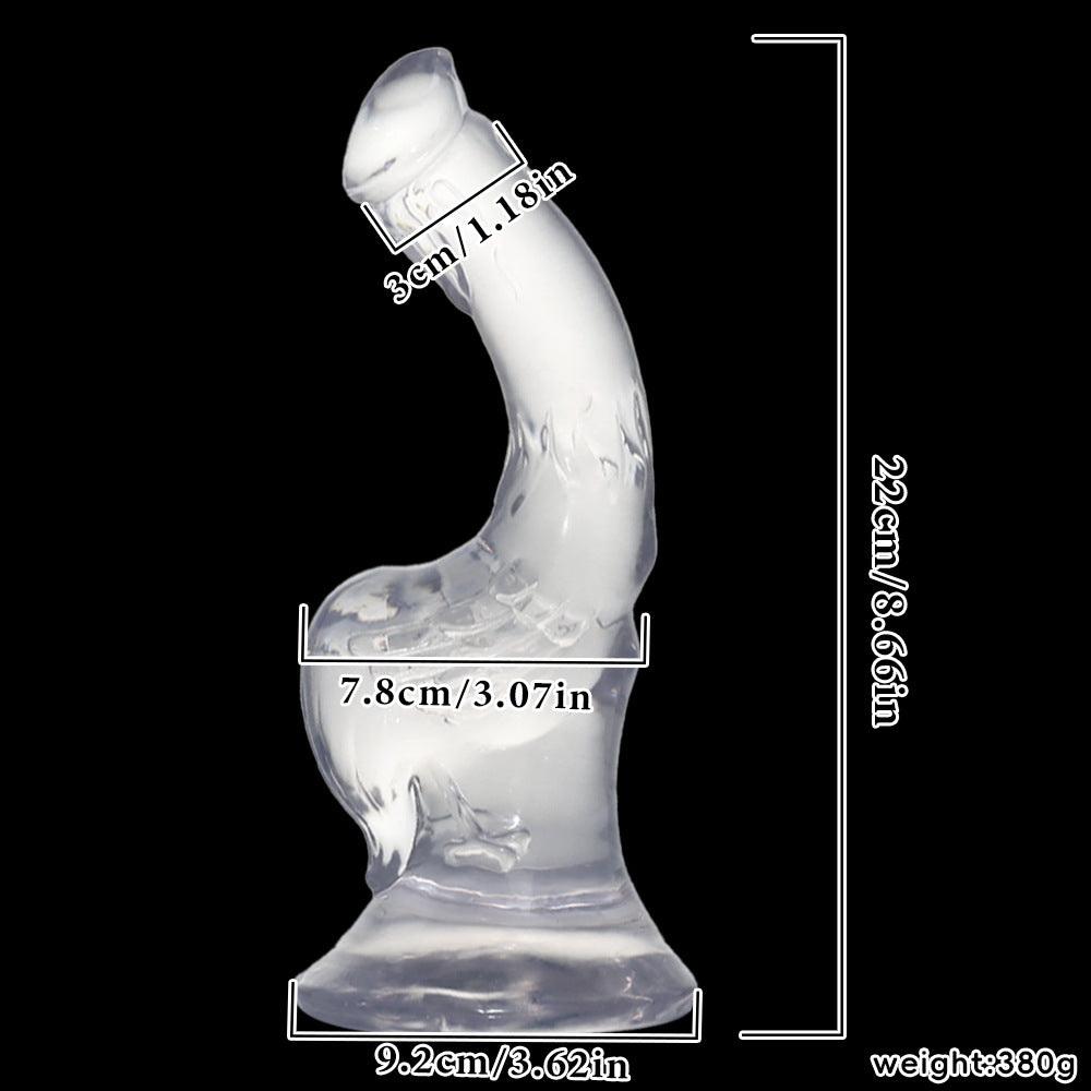 8.66 Inch Rooster Shape Dildo Suction Cup - Clear - image 4