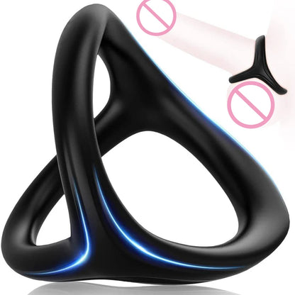 Men Cock Ring Ejaculation Delay - Black - B - image 5