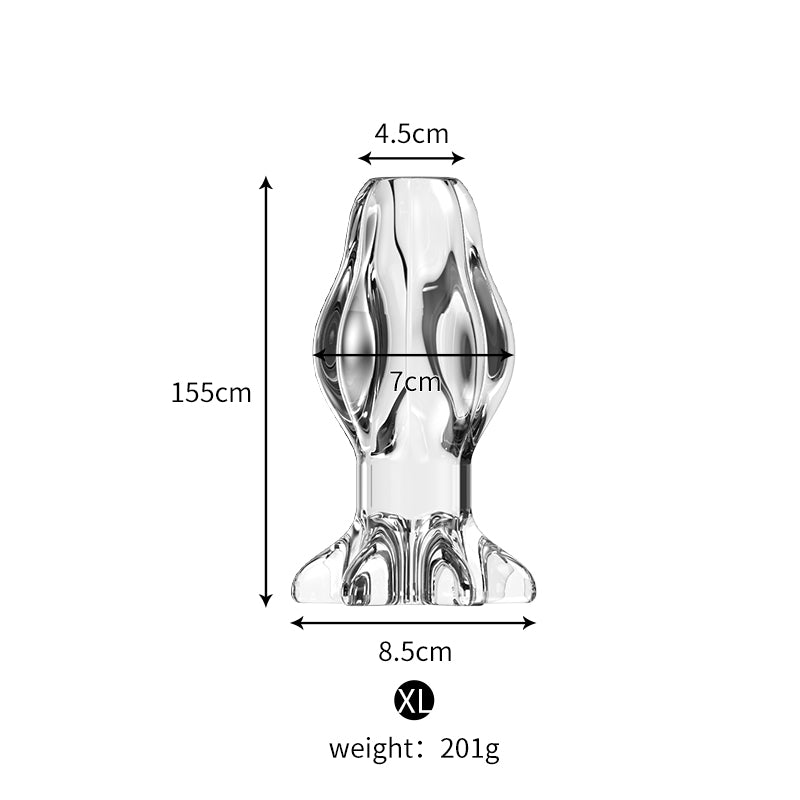 BlossomGrip TPE Anal Plug - Clear - XL - image 12