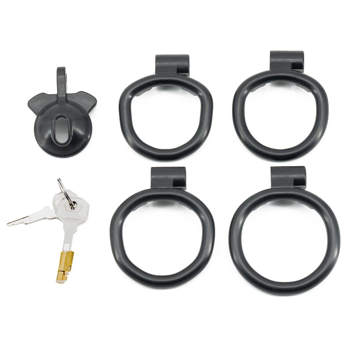 5 Colors Sissy Chastity Cage with 4 Rings - Black - positive - image 9
