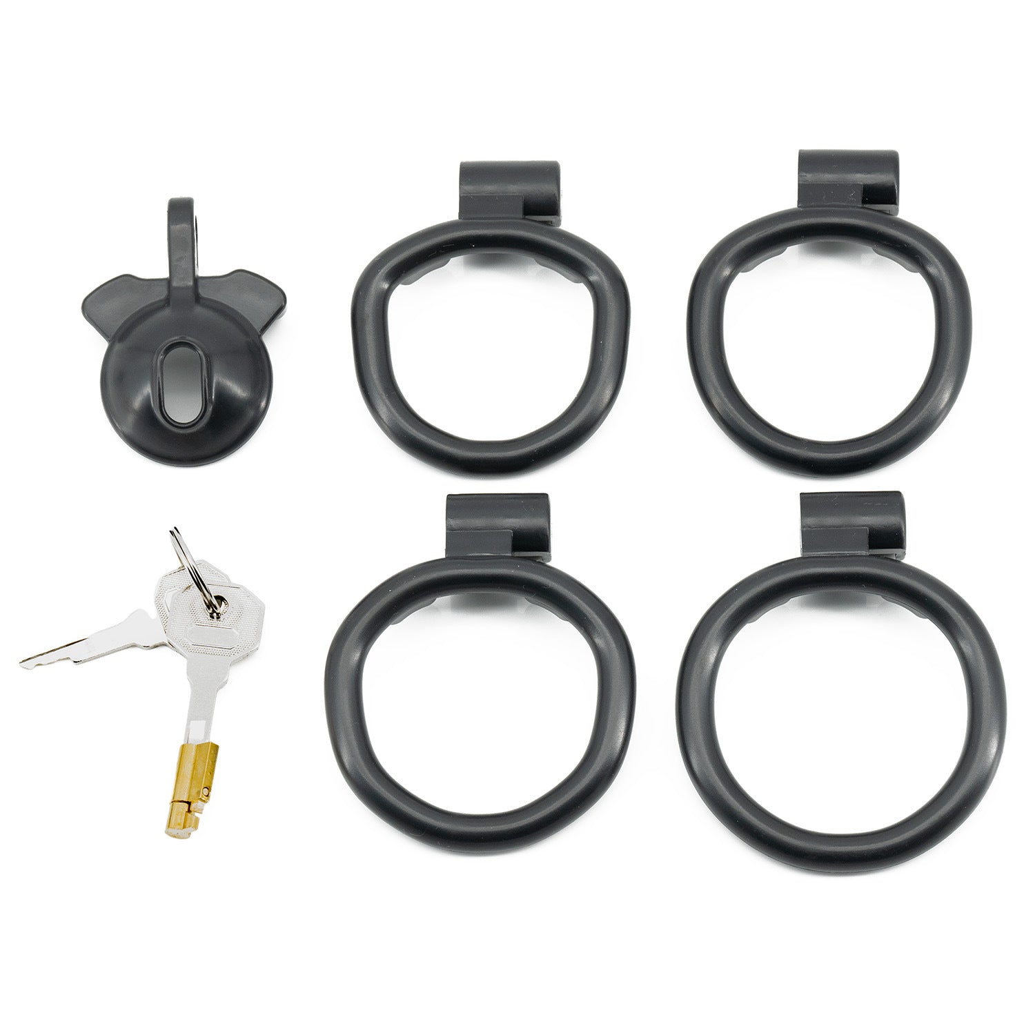 5 Colors Sissy Chastity Cage with 4 Rings - Black - positive - image 9