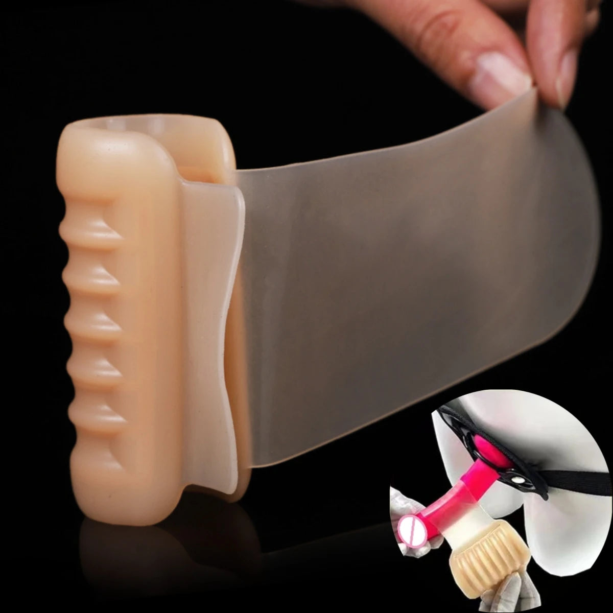 Penis Enlargement Sleeve Rubber Cock Ring - image 0