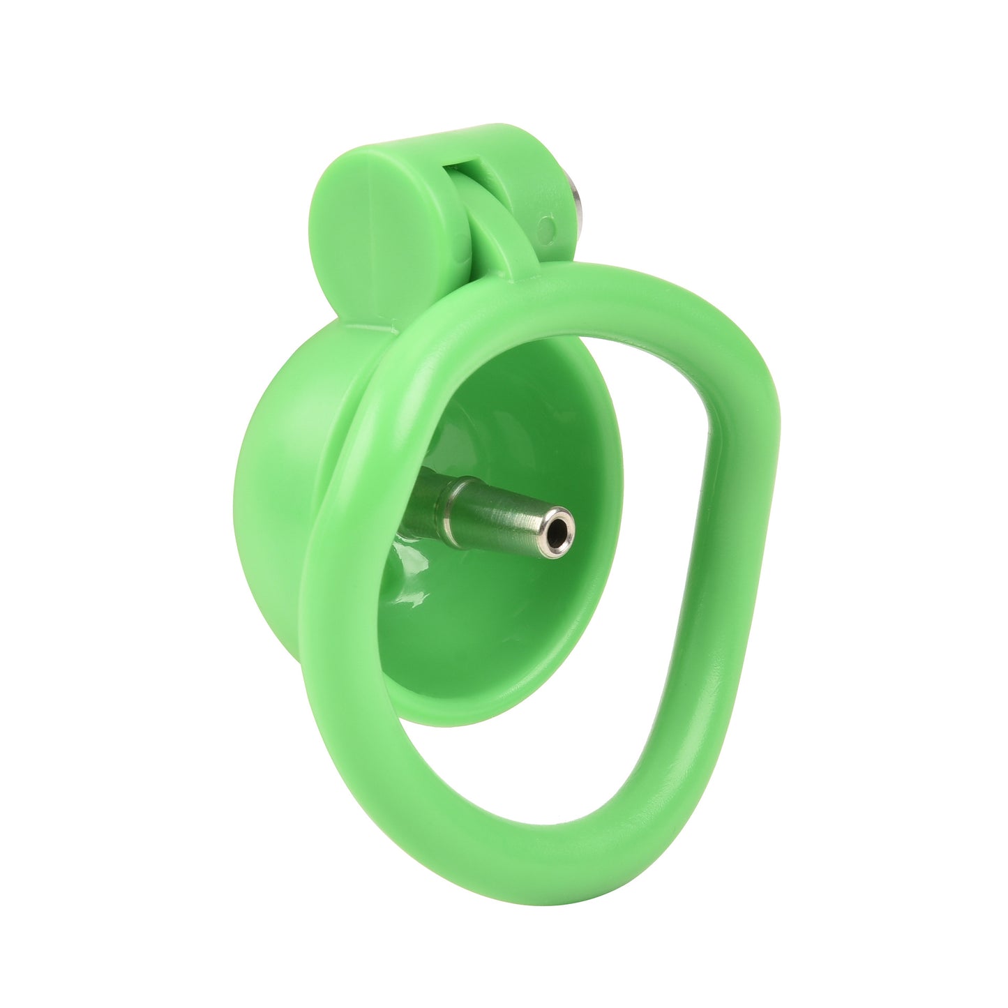 Flat Chastity Cage (Green) - Small Hole with Metal Tube - image 8