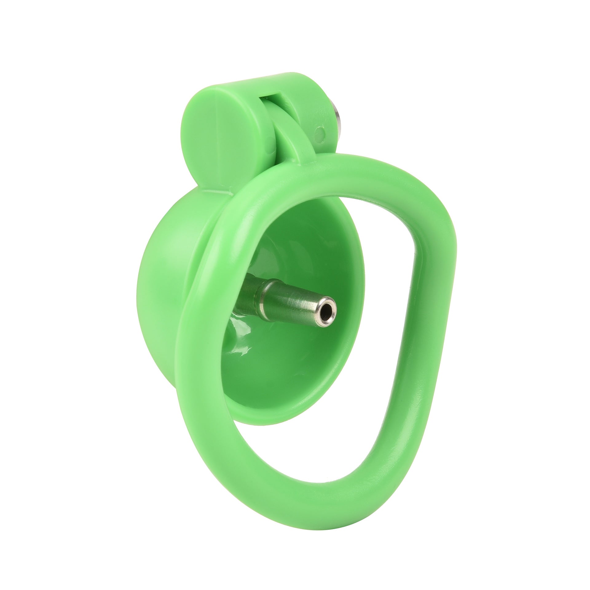Flat Chastity Cage (Green) - Small Hole with Metal Tube - image 8