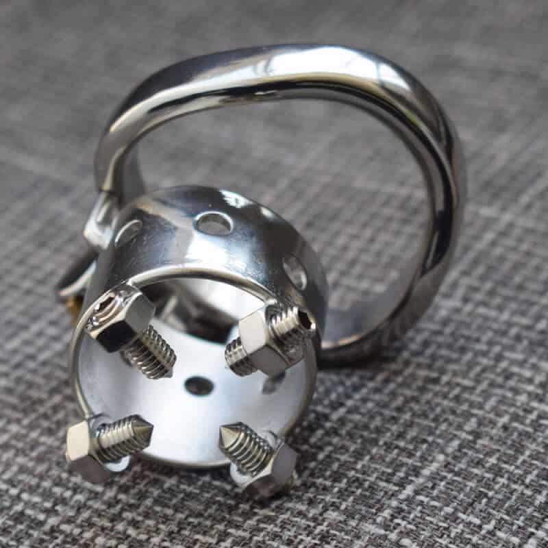 Stainless-steel Chastity Cage With Spiked Screws - image 2