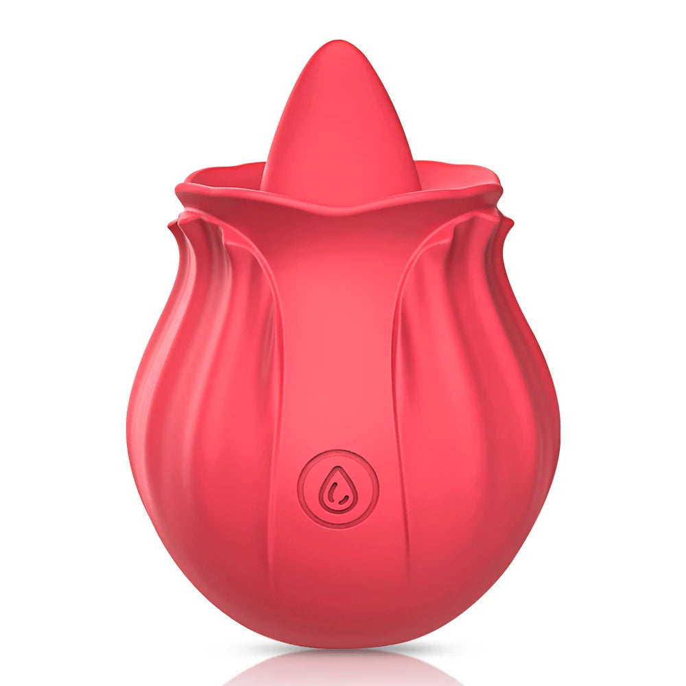 Rosebud Toy – 10 Tongue Licking Vibrator - Red - image 0