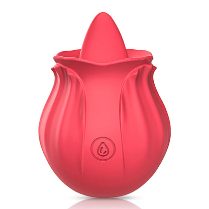 Rosebud Toy – 10 Tongue Licking Vibrator - Red - image 0